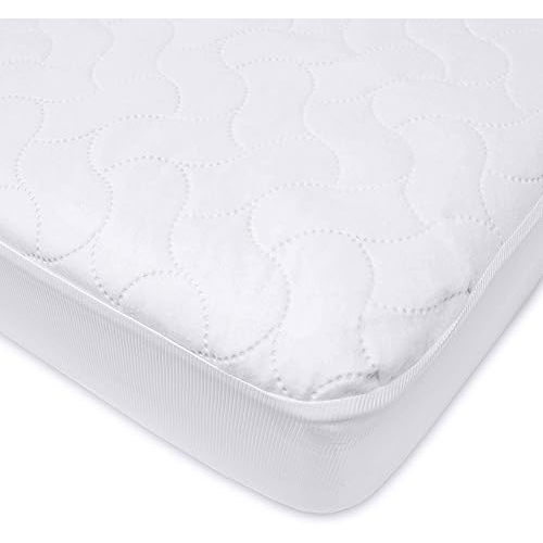 American Baby Company Waterproof Fitted Crib and Toddler Mattress Protector, Quilted and Noiseless Crib & Toddler Mattress Pad Cover, White, 52"x28"x9"