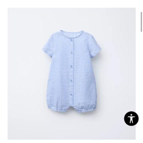 GINGHAM ROMPER - Blue | ZARA United States