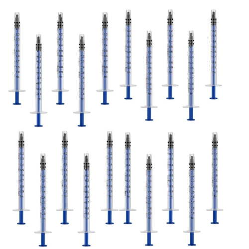 20 PCS Syringe with Cap, Colostrum Collection Syringe No Needle for Refilling and Measuring Liquids, Scientific Laboratory ( Blue )