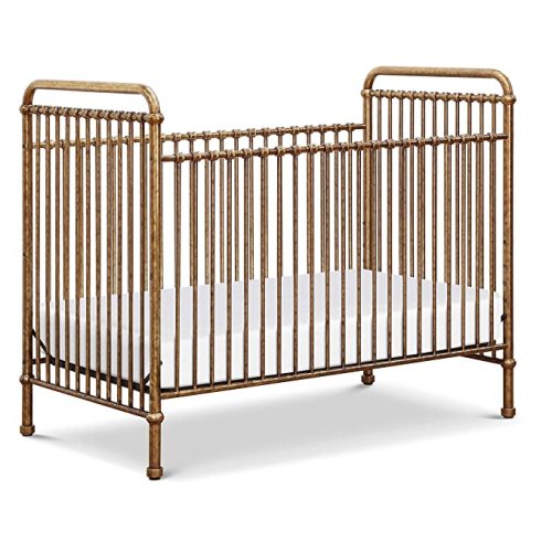 NAMESAKE Abigail 3-in-1 Convertible Baby Crib (Gold) - GREENGUARD Gold Certified - Convertible Crib to Toddler Bed and Daybed - Baby Bed w/ 4 Adjustable Heights - Vintage Baby Crib Convertible