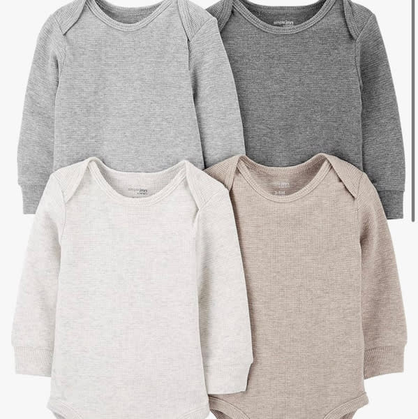 Simple Joys by Carter's Baby 4-pack Soft Thermal Long Sleeve Bodysuits