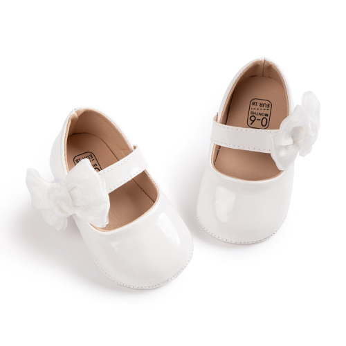 Meckior Baby Girls Shoes Infant Mary Jane Dress Bowknot Princess Crib Flats for Newborn First Walkers 3-18 Months