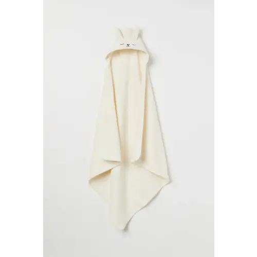 Hooded Bath Towel, Natural white/rabbit