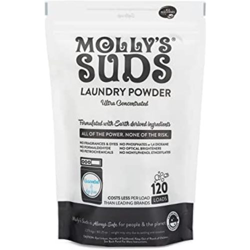 Molly's Suds Laundry Detergent Powder| Natural Laundry Detergent for Sensitive Skin | Stain Fighting (Unscented - 120 Loads)