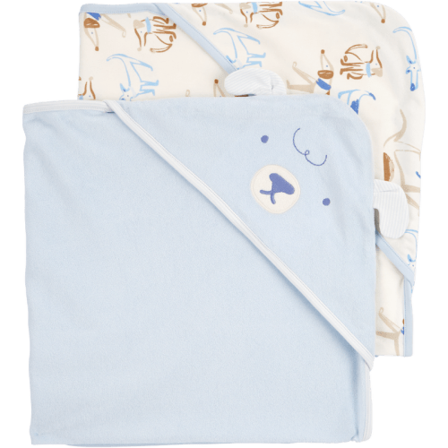 Blue/Ivory Baby 2-Pack Hooded Baby Towels | Carter’s Oshkosh Canada