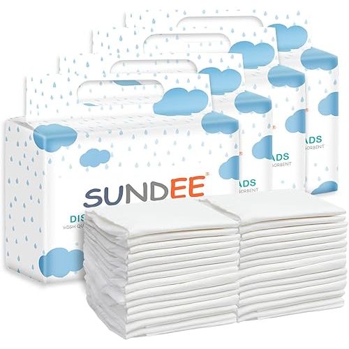 Baby Disposable Changing Pad, 100 Pack Soft Non-Woven Fabric Breathable Waterproof Underpads, Portable Leak-Proof Mattress Protector, Incontinence Bed Pads