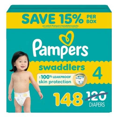 Pampers Swaddlers Sensitive Disposable Diapers - Size 4 - 148ct