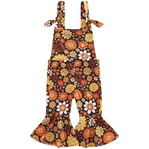 Toddler Baby Girl Jumpsuit Romper Boho Overalls Bell-Bottom Pants Baby Girl Clothes
