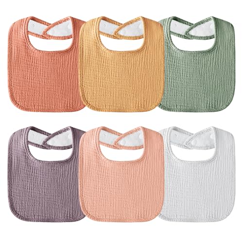 Muslin Baby Bibs 6-Pack Baby Drool Bandana Bibs for Baby Girls Boys Infant Newborn Toddler Drooling and Teething : Amazon.com.au: Baby
