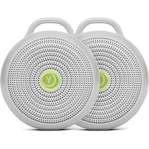 Yogasleep Hushh Portable White Noise Machine for Baby, 3 Soothing, Natural Sounds with Volume Control, Compact for On-The-Go Use & Travel, USB Rechargeable, Baby-Safe Clip & Child Lock, Grey, 2 Count