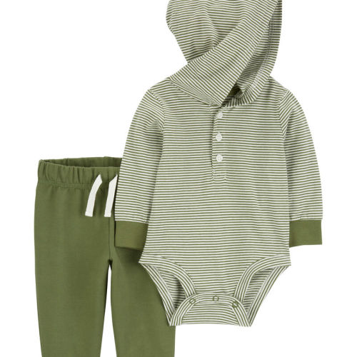 Green Baby 2-Piece Dinosaur Hooded Bodysuit Pant Set | carters.com
