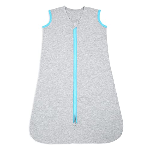 HALO Sleepsack Ideal Temp, Baby Wearable Blanket, TOG 1.0, Heather Grey/Aqua, Medium