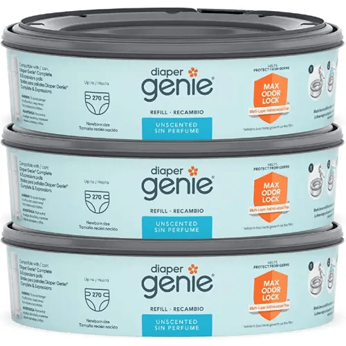 Diaper Genie Bags Refills 270 Count (Pack of 3) with Max Odor Lock | Holds Up to 810 Newborn Diapers