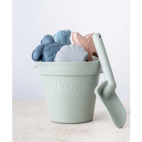 Personalized Silicone Summer Kids Beach Set, Custom Silicone Beach Toy, Custom Silicone Beach Bucket