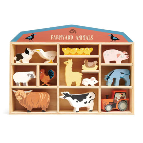 Tender Leaf Toys Farmyard Wooden Animals Set