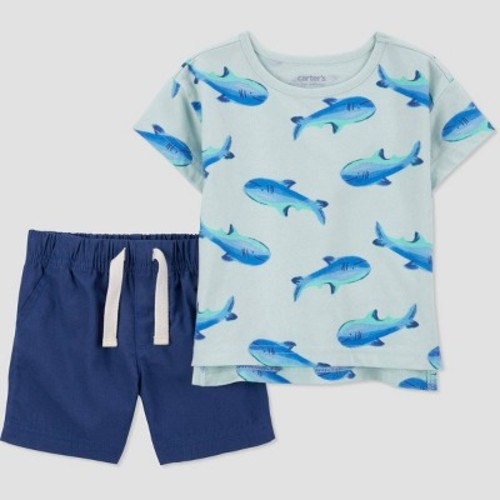 Carter's Just One You® Baby Boys' Shark Top & Bottom Set - Blue, Size: 9M