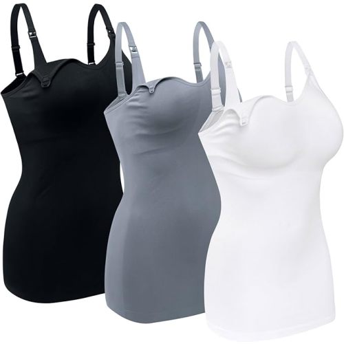 Womens Maternity Nursing Tank Cami for Breastfeeding with Adjustable Straps