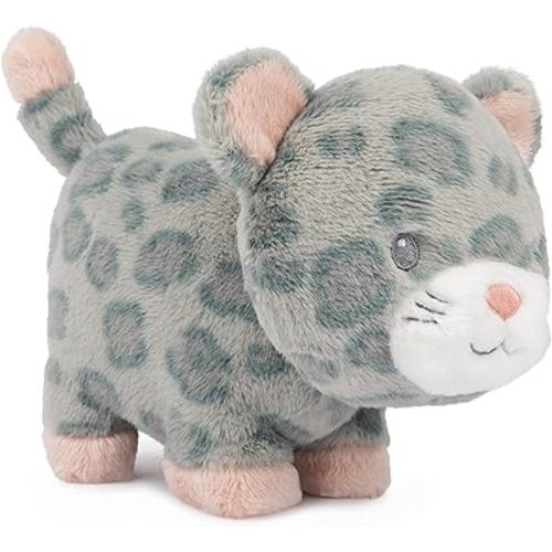 GUND Baby Safari Friends Collection Plush Leopard with Chime, Sensory Toy Stuffed Animal for Babies and Newborns, Gray/Pink, 7"