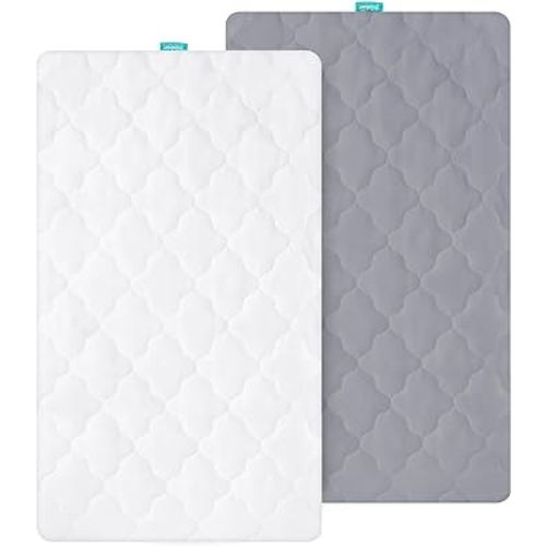 Bassinet Mattress Pad Cover Waterproof, Quilted Bassinet Sheets Fits 20” x 33” BCOL 3 in 1, QUTANIX, Pamo Babe, Ihoming, Earth&ME, Uuoeebb and INFANS Baby Bassinet, 2 Pack, Ultra Soft Breathable