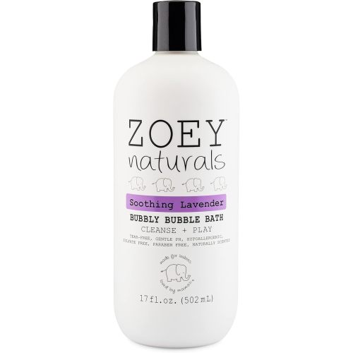Zoey Naturals - Soothing Lavender Bubble Bath for Kids & Babies, Tear-Free Moisturizing Toddler Soap with Aloe & Avocado Oil for Calm Experience - Made in USA, 17 oz