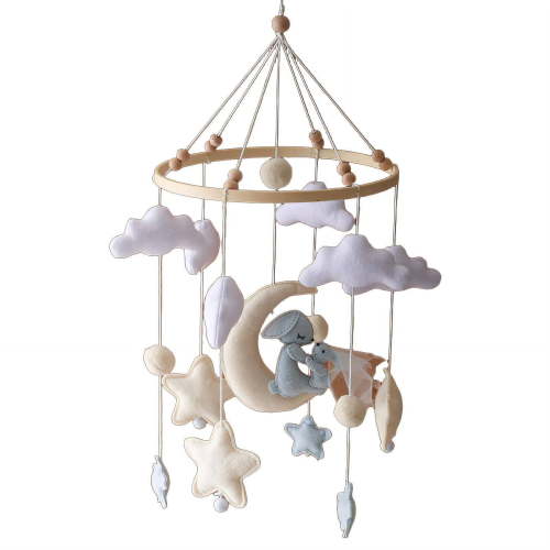 BESTSKY Crib Mobile,Gentle Fabric Toys Mobile for Crib,Simple and Intuitive Controls Baby Mobile,Type1
