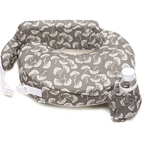 My Brest Friend Original Nursing Pillow for Breastfeeding, Nursing and Posture Support with Pocket and Removable Slipcover, Grey Flowing Fans