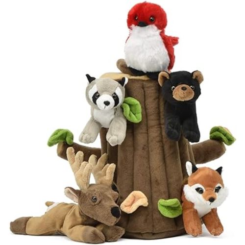 Unipak Plush Woodland Treehouse with Five (5) Stuffed Forest Animals