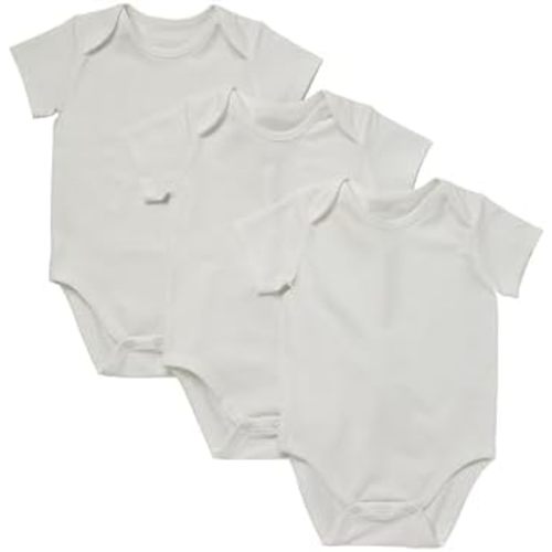 Hanes Baby Pure Comfort Organic Short Sleeve Bodysuit, Infant Boy & Girl, 3-Pack 3 M