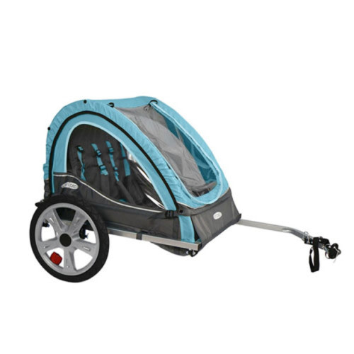 InStep Take 2 Double Bicycle Trailer - Light Blue/Gray
