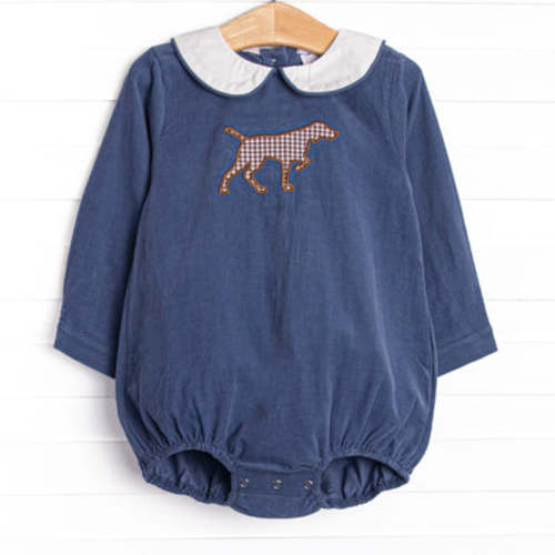 Pointer Pup Applique Bubble, Navy Corduroy – Stitchy Fish