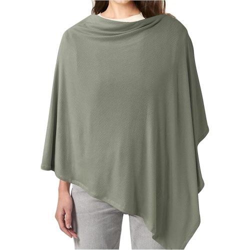 Konssy Knit Nursing Cover for Breastfeeding, 360° Full Privacy Breathable Breastfeeding Cover, Multi-use Carseat Canopy(Army Green)