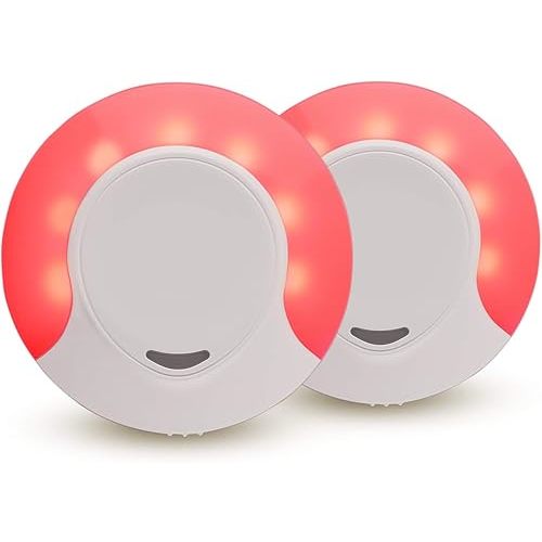 Sleep Aid Red Night Light Plug in with Dusk to Dawn Auto Sensor, Low Blue LED Promotes melatonin Production and Healthy Sleep, ON-Off-Auto Toggle, 2-Pack