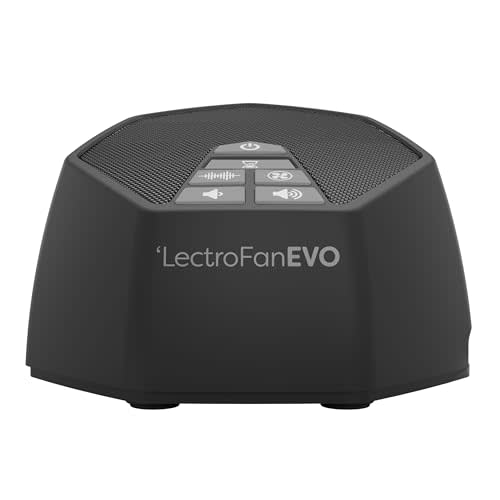 Adaptive Sound Technologies LectroFan EVO White Noise Machine - Compact Sleep Sound Machine for Bedroom, Travel, Study & More - 22 Non-Looping Fan, White & Ocean Noise Variations - Charcoal