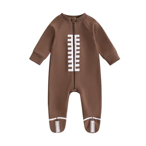 Infant Baby Boys Football Outfit Rugby Print Funny Sport Sweatshirt Romper Playsuit Football Season Bodysuit Jumpsuit