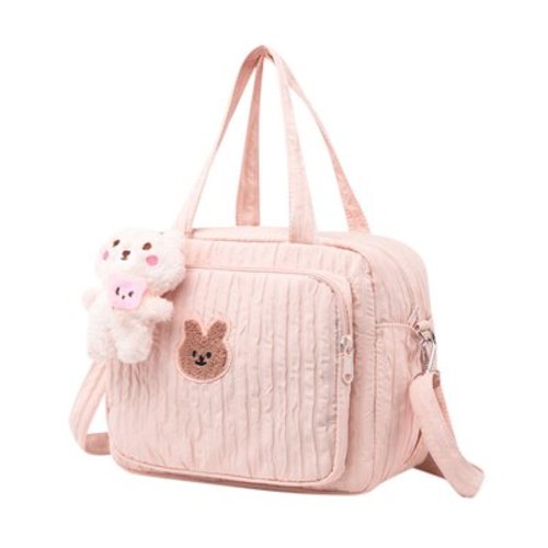 Baby Diaper Bag Tote, Mommy Bag Cute Baby Nappy Bag Crossbody Travel Diaper Tote Multifunction Baby Storage Bag Pink