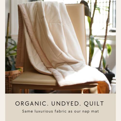 Organic, undyed and naturally-beige cotton baby blanket - for children with chemical and skin sensititivies