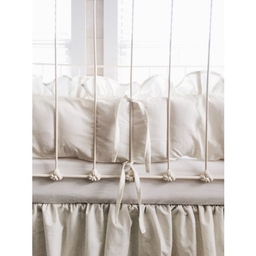 Porcelain Ruffled Crib Liners | High Cotton Textile