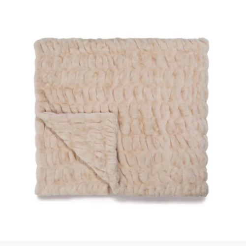 Bondi Beige Faux Fur Blanket | Lola Blankets