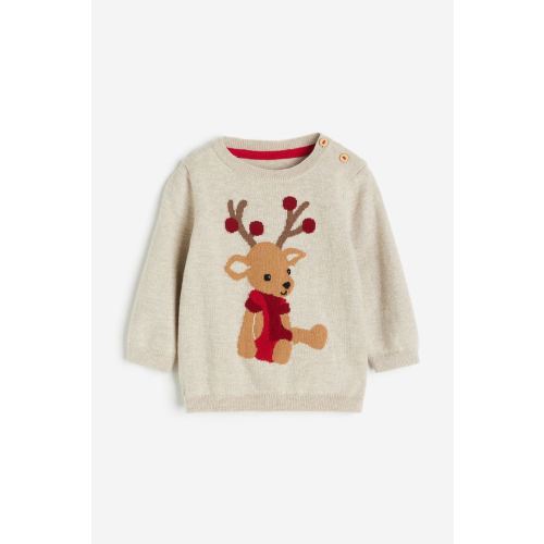Sweater with Intarsia Motif