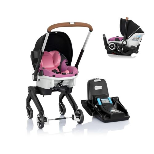 Evenflo Gold Shyft DualRide with Carryall Storage Infant Car Seat and Stroller Combo (Opal Pink)