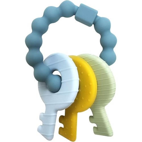 YAPROMO Silicone Teether Toys for Babies Cute Teething Ring Unisex Teething Toy for Baby Boy and Girls (Wine Red)