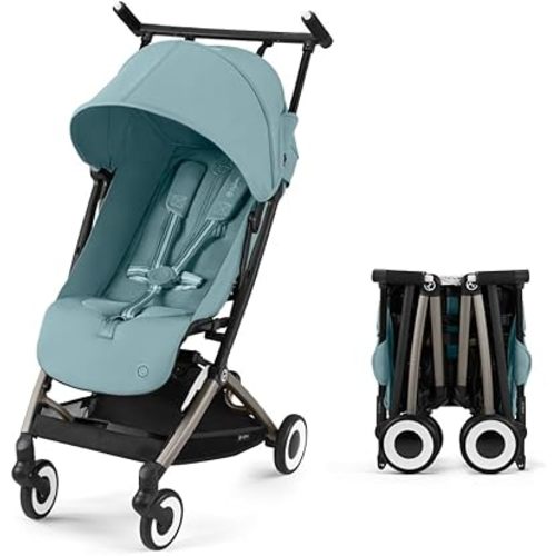 Cybex Libelle 2 Travel pockit Baby Stroller - Lightweight Carry-On Travel Stroller for Airplane with One-Hand Recline, Compatible with CYBEX Car Seats, Stormy Blue