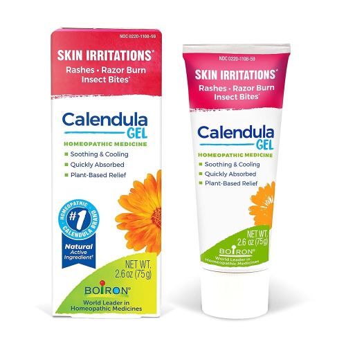 Boiron Calendula Gel Relief from Rashes, Skin Irritations, Razor Burn, or Insect Bites - Non-Greasy and Fragrance-Free - 2.6oz