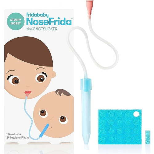 Frida Baby Nose Snot Sucker Booger Suction Infant Nasal Aspirator with 24 Extra Hygiene Filters