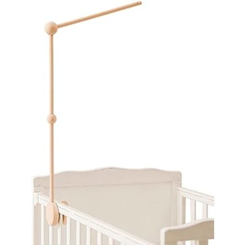 Baby Crib Mobile Arm, HBM 30 Inch Wooden Mobile Arm for Crib Mobile Hanger for Crib Baby Girl Nursery Decor (Crib Mobile Holder)
