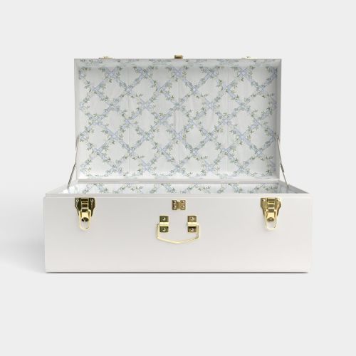Grand Trunk - White - Timeless Trellis / Embroidery
