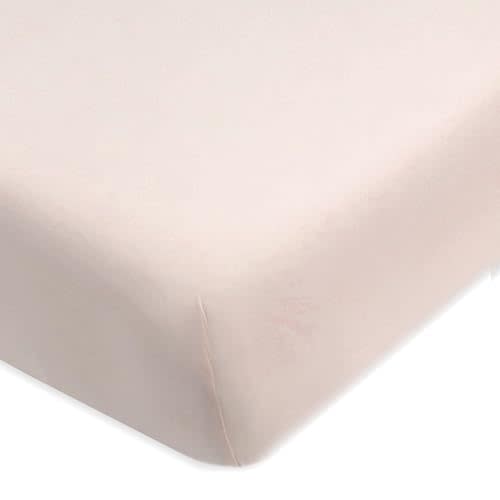 HonestBaby Fitted Crib Sheets Fits Standard Mattress Bassinet, Mini Prints 100% Organic Cotton Baby Boys, Girls, Unisex, Peach Skin Fitted Crib Sheet, One Size