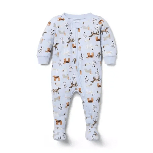 Baby Pale Blue Dog Baby Good Night Footed Pajama In Dog by Janie and Jack