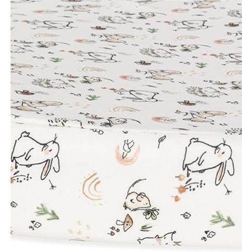 Under The Nile Organic Cotton Bassinet Sheet - Woodland Babies, 28" x 18"