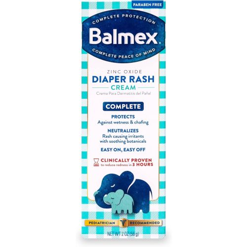 Balmex Complete Protection Baby Diaper Rash Cream with Zinc Oxide + Soothing Botanicals, 2 Ounce